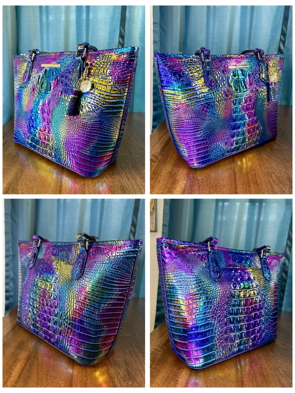 Brahmin NWT Md Asher - Spotlight - Metallic Rainbow - Front EYE - Rare, HTF